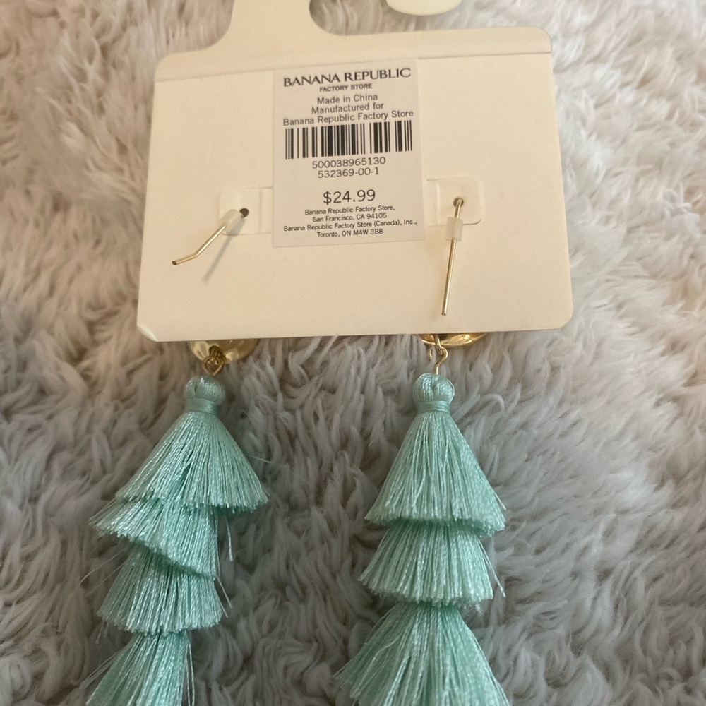 blue tassel banana republic earrings